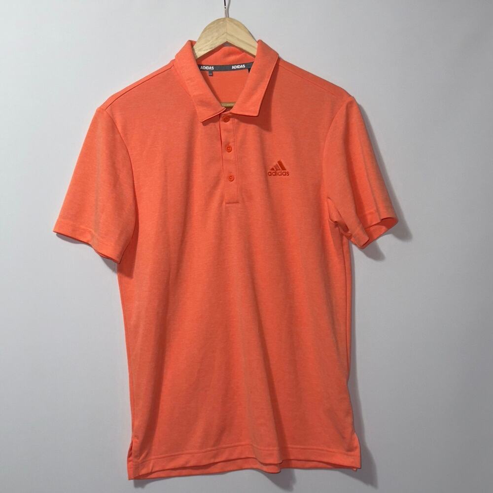 Adidas Orange Heather Polo Shirt Men’s Small